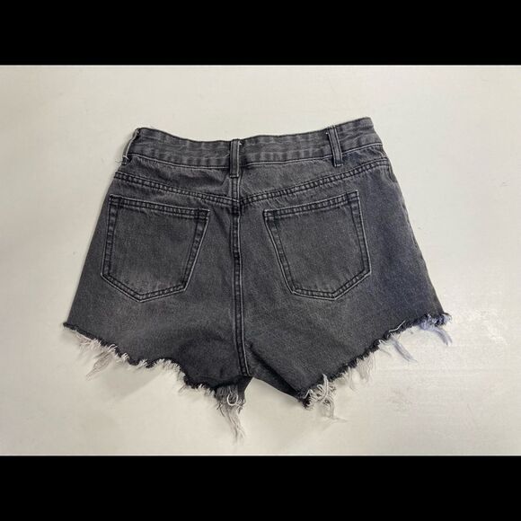 MOMOKROM, Dolls Kill, distressed shorts, gray-black,raw edge, UK 8,US Size 4 - Picture 10 of 13